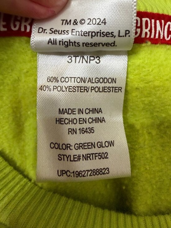 Kids “Team Grinch” Green Glow Sweatshirt & Joggers Set - Picture 7 of 8